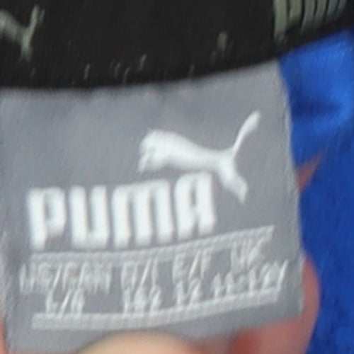 Puma Boys Blue Full Zip Hoodie 6-7 Years Fleece Lined Hooded Sweatshirt