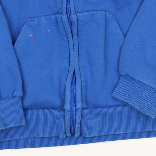 Puma Boys Blue Full Zip Hoodie 6-7 Years Fleece Lined Hooded Sweatshirt