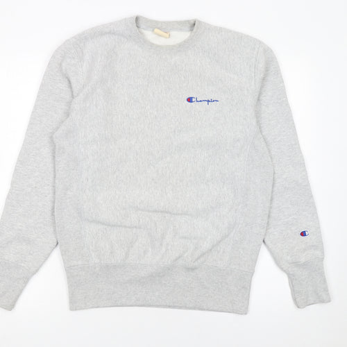 Champion Men's Grey Pullover Sweatshirt Small Crew Neck Fleece