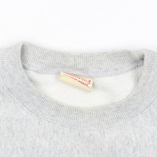 Champion Men's Grey Pullover Sweatshirt Small Crew Neck Fleece