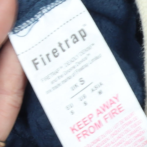 Firetrap Men's Blue Cotton Joggers Size S Elastic Waist Casual Tapered Fit