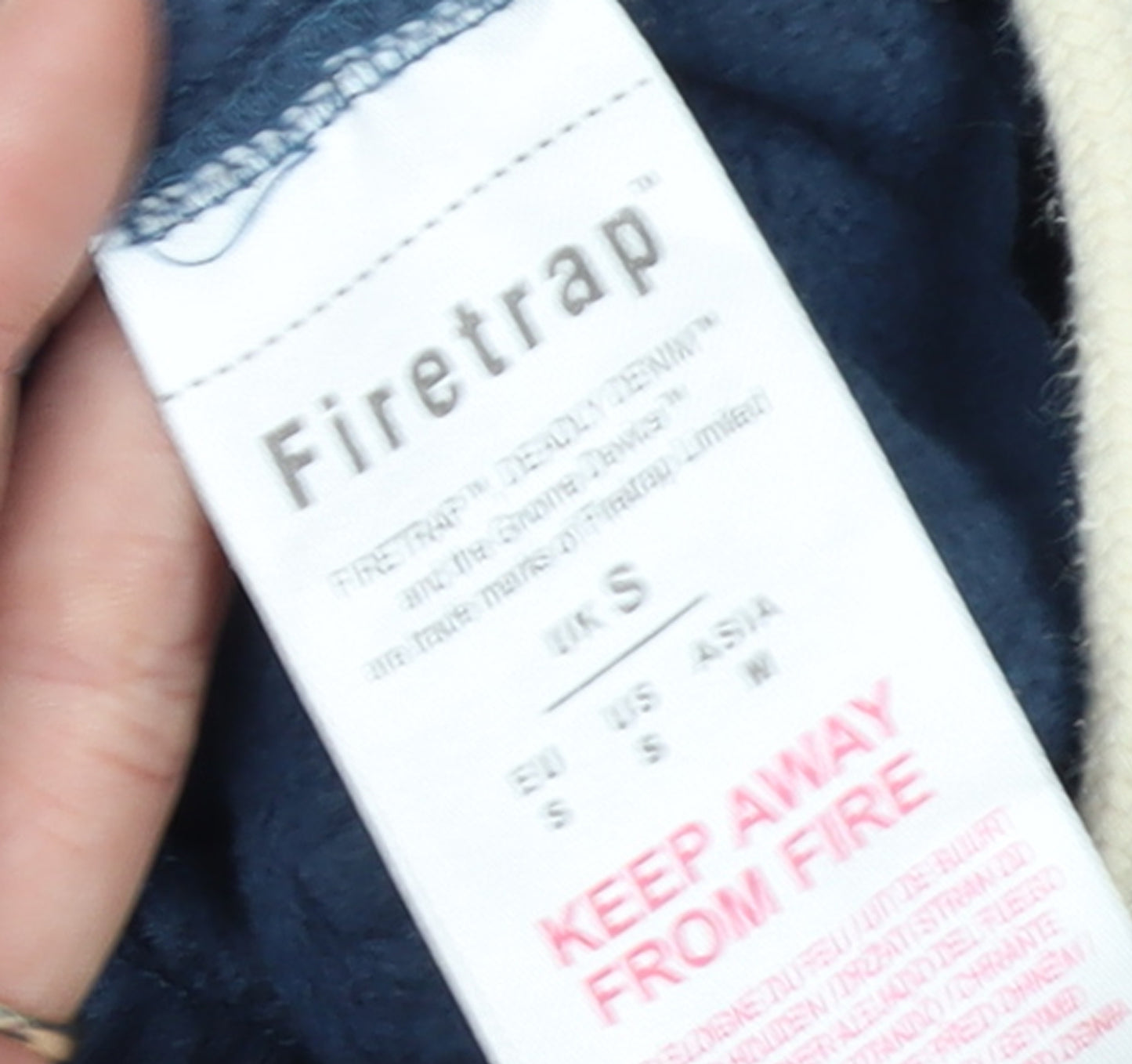 Firetrap Men's Blue Cotton Joggers Size S Elastic Waist Casual Tapered Fit