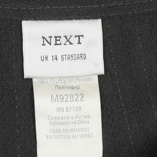 Next Women Grey Pinstripe Trousers Size 14 Regular Fit Business Workwear