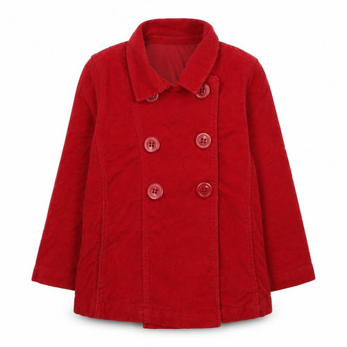 Marks and Spencer Women Red Cotton Pea Coat Size 16 Mid-Length