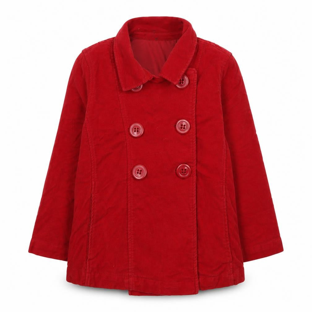 Marks and Spencer Women Red Cotton Pea Coat Size 16 Mid-Length