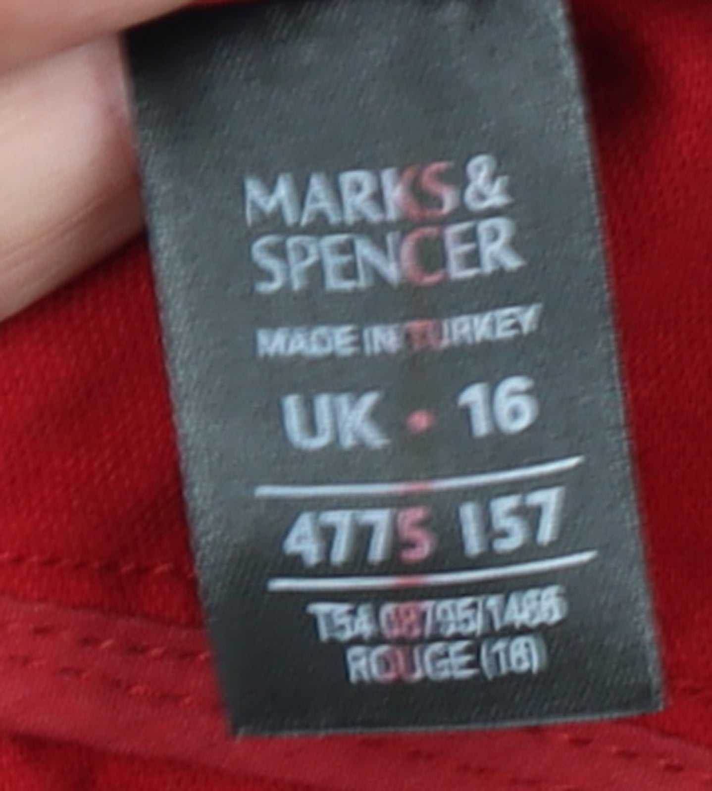 Marks and Spencer Women Red Cotton Pea Coat Size 16 Mid-Length