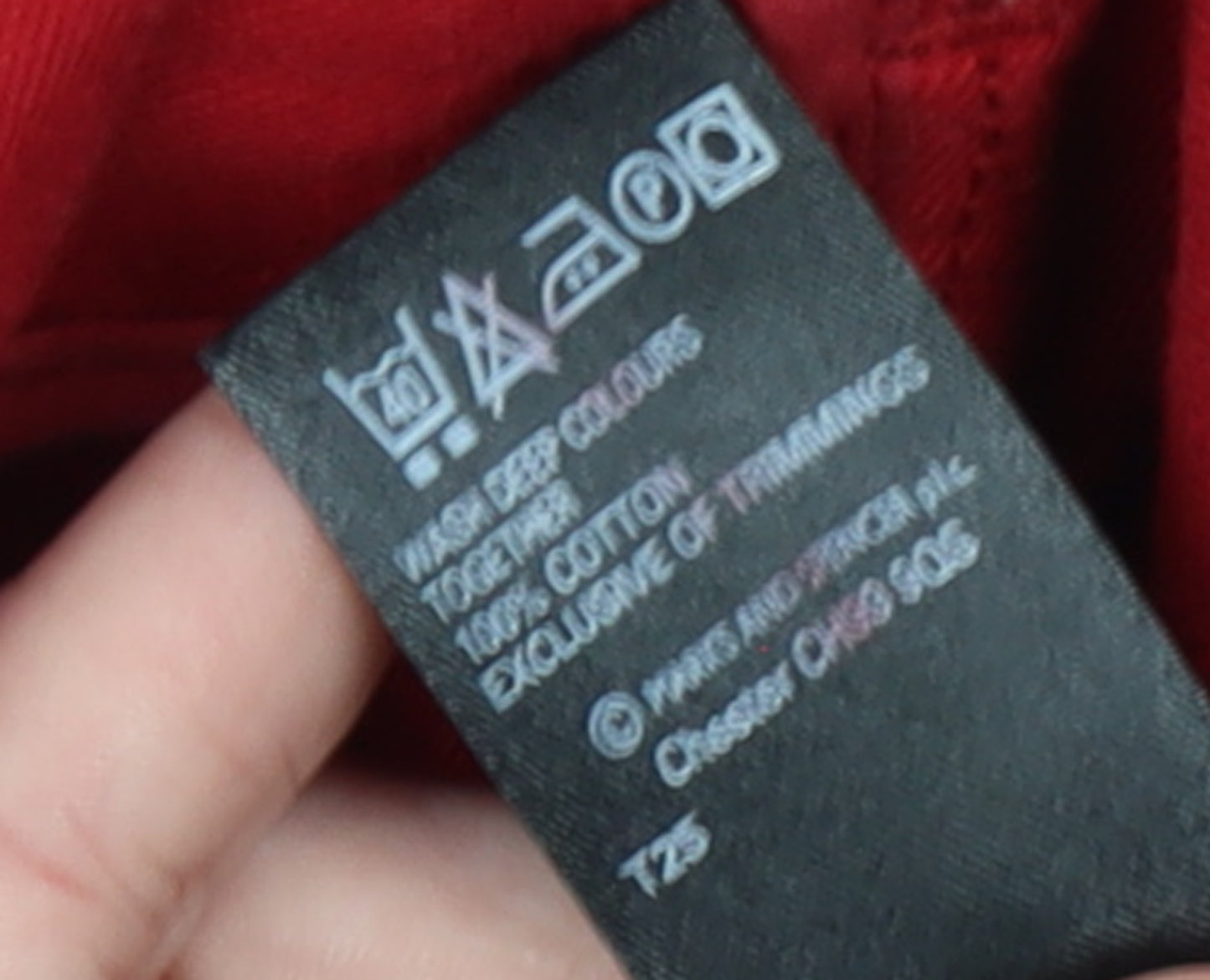 Marks and Spencer Women Red Cotton Pea Coat Size 16 Mid-Length