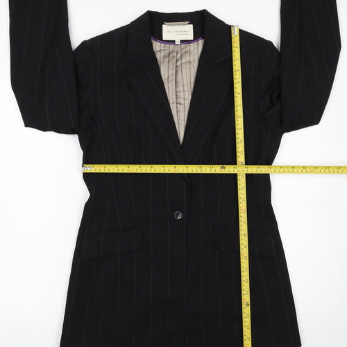 Autonomy Collection Women's Black Pinstripe Wool Blend Blazer Size 10