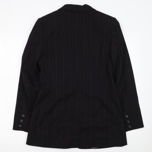 Autonomy Collection Women's Black Pinstripe Wool Blend Blazer Size 10
