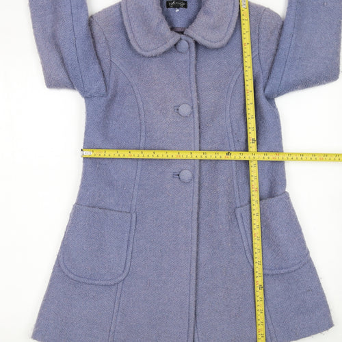 Topshop Women’s Purple Wool Blend Mid-Length Coat UK 8