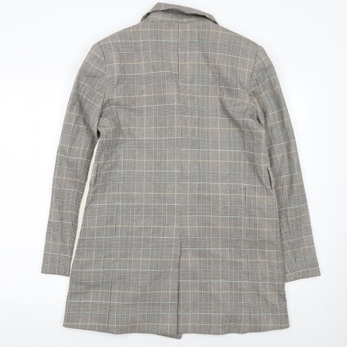 Marks and Spencer Womens Grey Check Double-Breasted Blazer Size 12