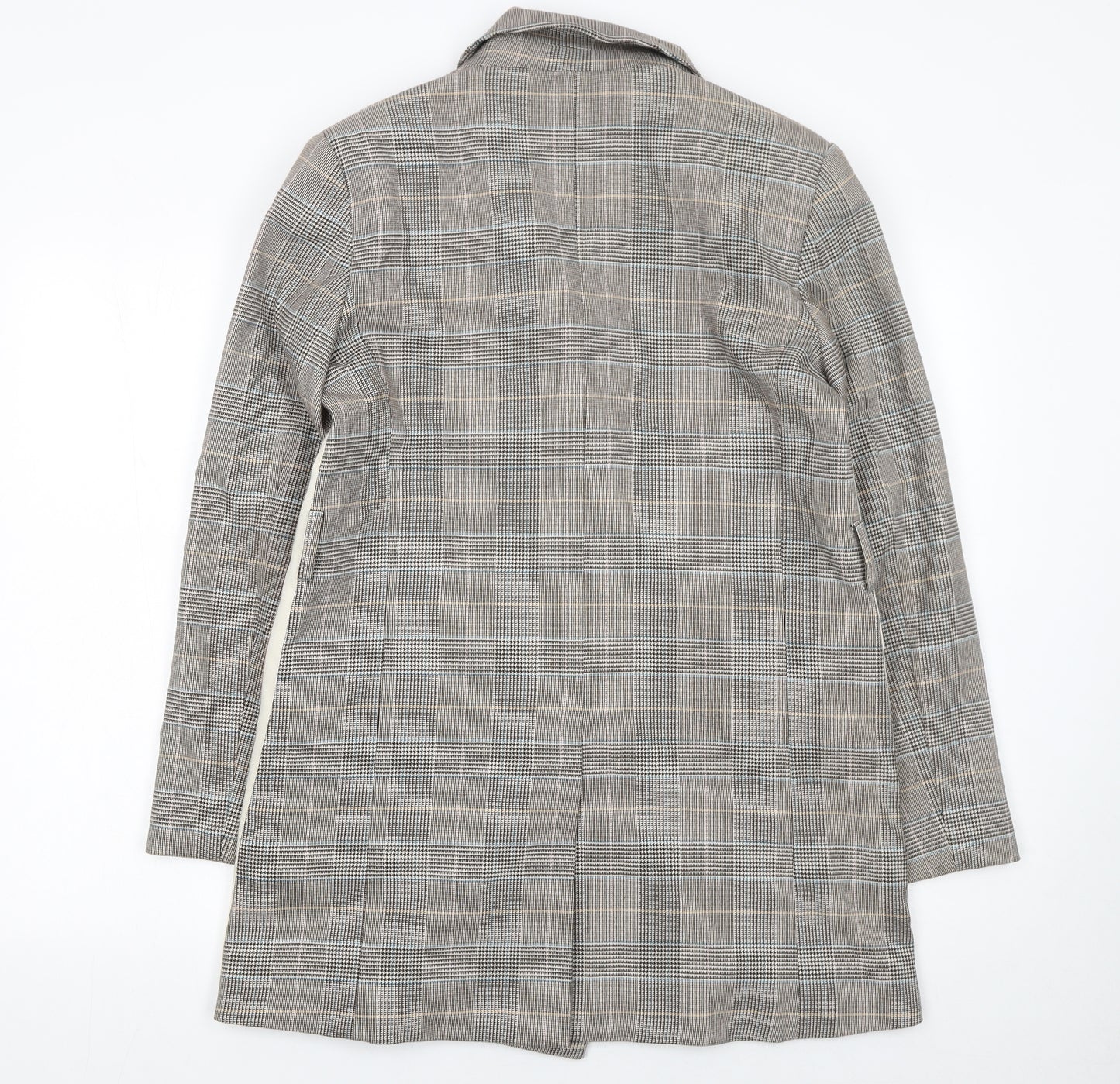 Marks and Spencer Womens Grey Check Double-Breasted Blazer Size 12