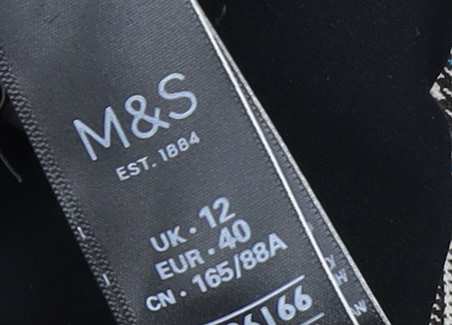 Marks and Spencer Womens Grey Check Double-Breasted Blazer Size 12