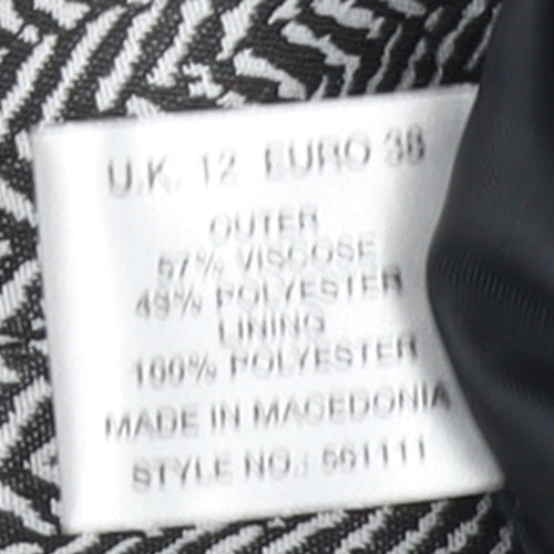 Minuet Petite Women's Black & White Herringbone Blazer UK 12 Petite