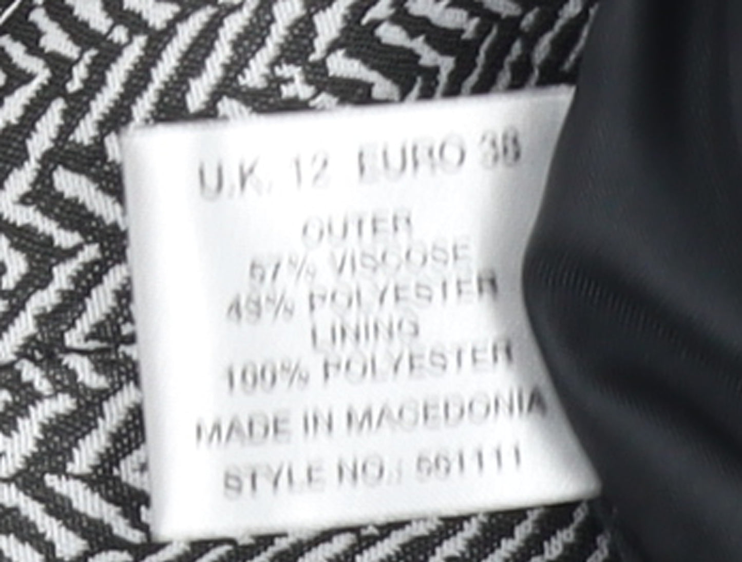 Minuet Petite Women's Black & White Herringbone Blazer UK 12 Petite