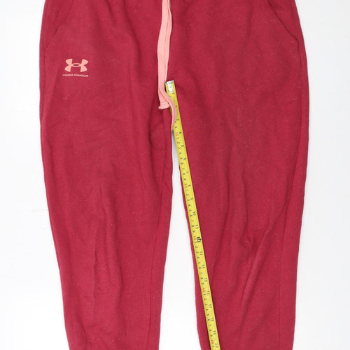 Under Armour Womens Red Jogger Sweatpants L Loose Fit Fleece Trousers