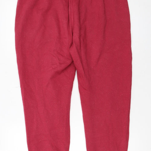 Under Armour Womens Red Jogger Sweatpants L Loose Fit Fleece Trousers