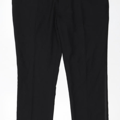 Next Men's Black Dress Pants 38W 31L Straight Leg Formal Trousers