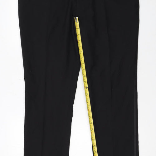 Next Men's Black Dress Pants 38W 31L Straight Leg Formal Trousers