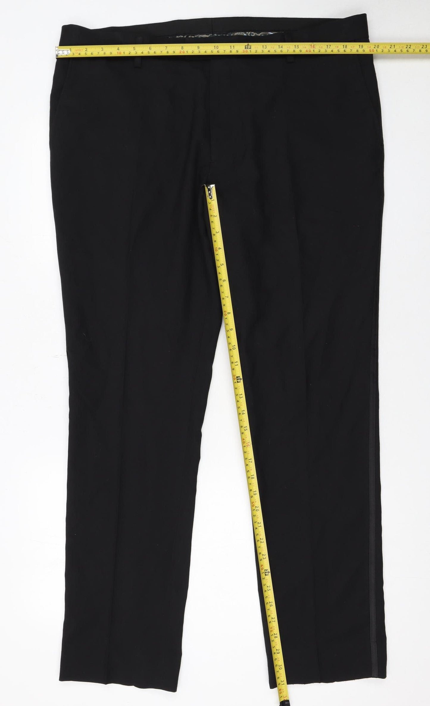 Next Men's Black Dress Pants 38W 31L Straight Leg Formal Trousers