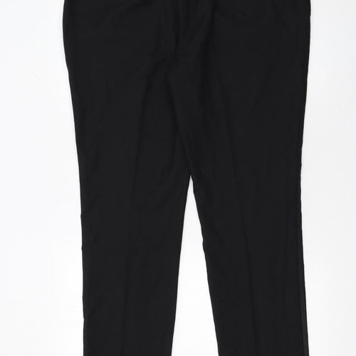 Next Men's Black Dress Pants 38W 31L Straight Leg Formal Trousers