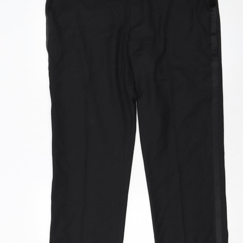 Marks and Spencer Men's Black Regular Fit Dress Trousers 30 Short