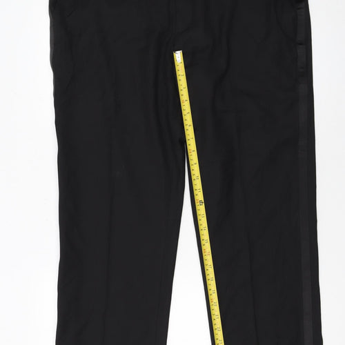 Marks and Spencer Men's Black Regular Fit Dress Trousers 30 Short