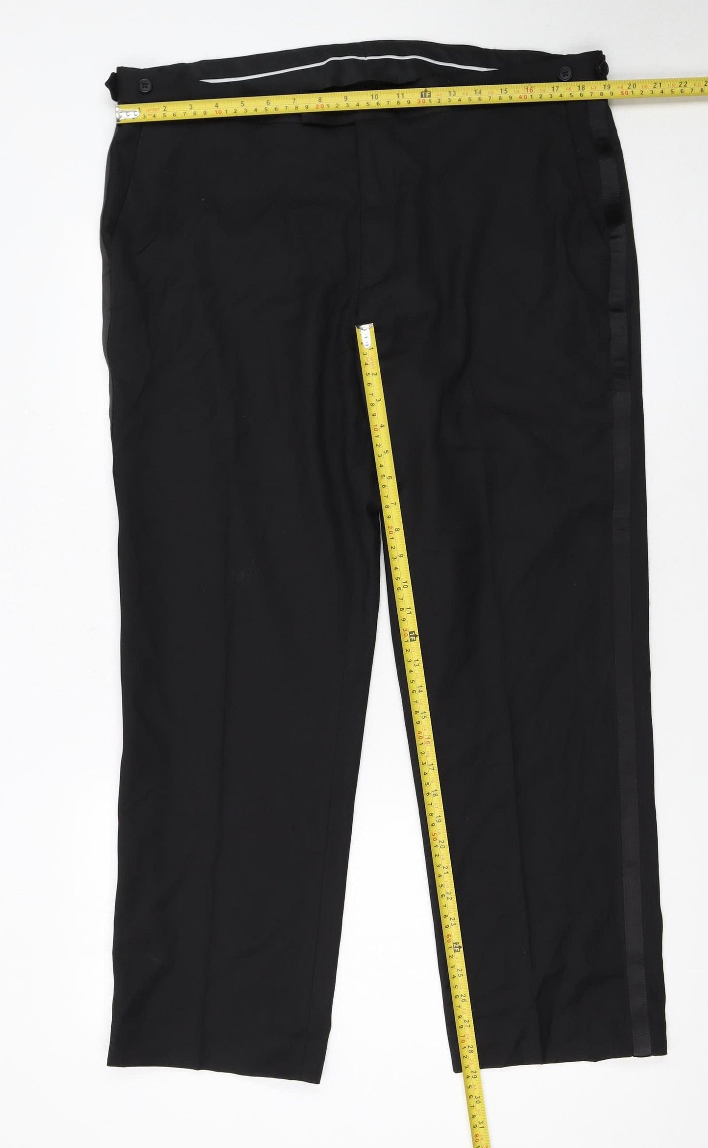 Marks and Spencer Men's Black Regular Fit Dress Trousers 30 Short