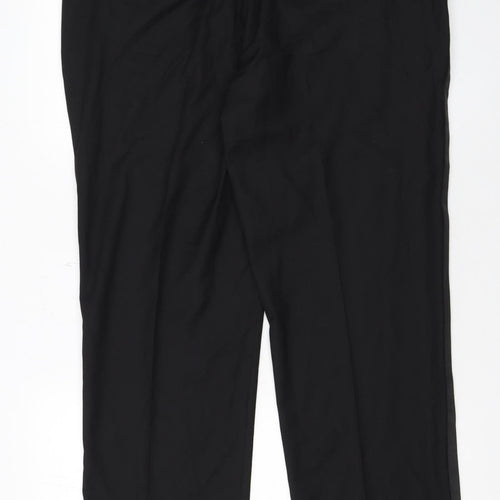 Marks and Spencer Men's Black Regular Fit Dress Trousers 30 Short