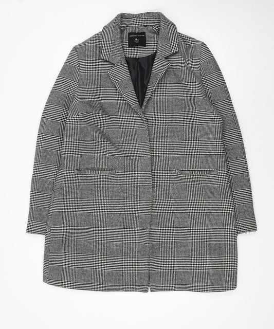 Dorothy Perkins Women's Grey Check Mid-Length Overcoat Size 16