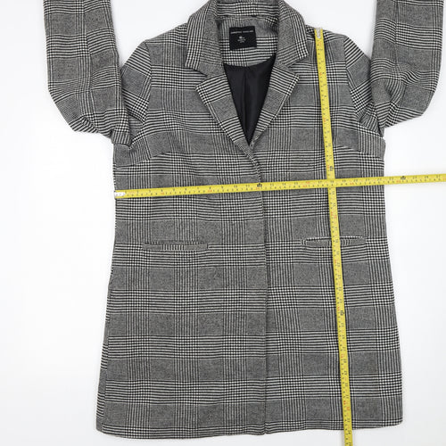 Dorothy Perkins Women's Grey Check Mid-Length Overcoat Size 16