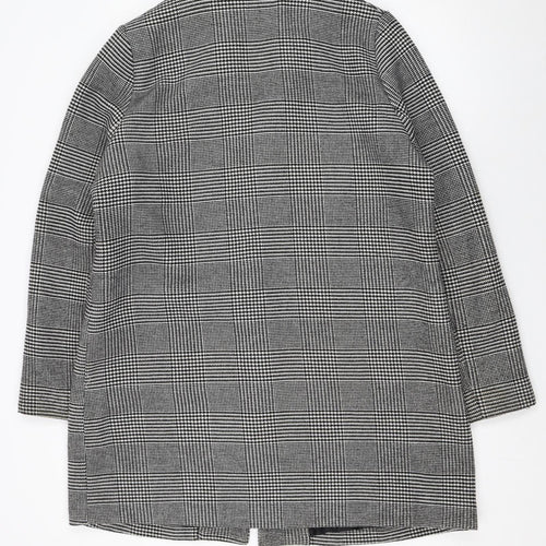 Dorothy Perkins Women's Grey Check Mid-Length Overcoat Size 16