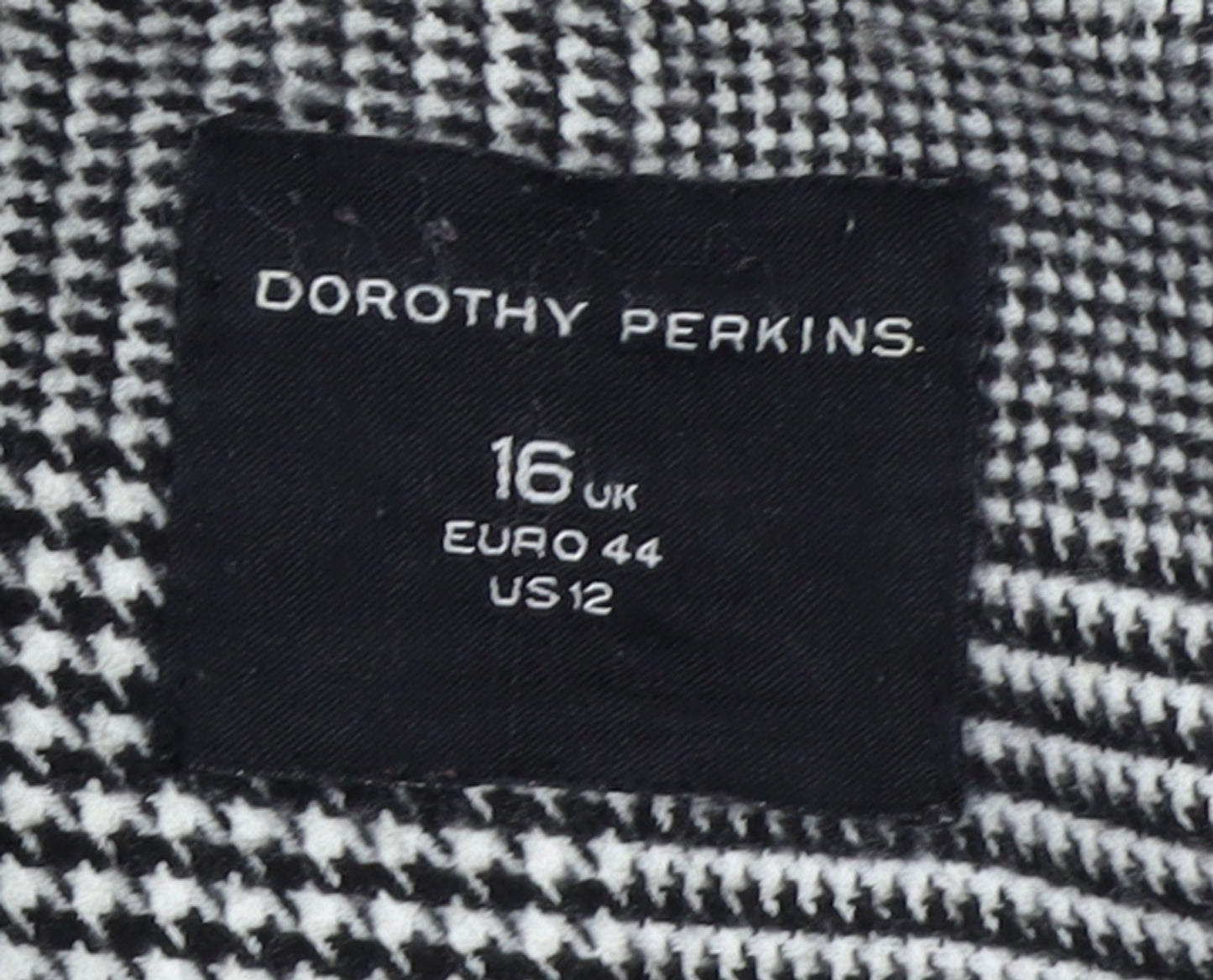 Dorothy Perkins Women's Grey Check Mid-Length Overcoat Size 16