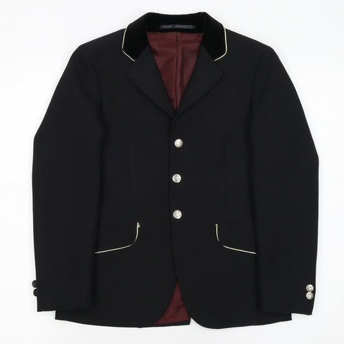 Cavallo Boys Black Polyester Four-Button Equestrian Blazer 11 Years