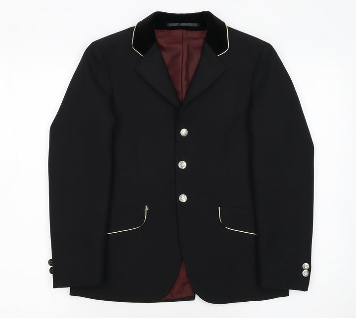 Cavallo Boys Black Polyester Four-Button Equestrian Blazer 11 Years
