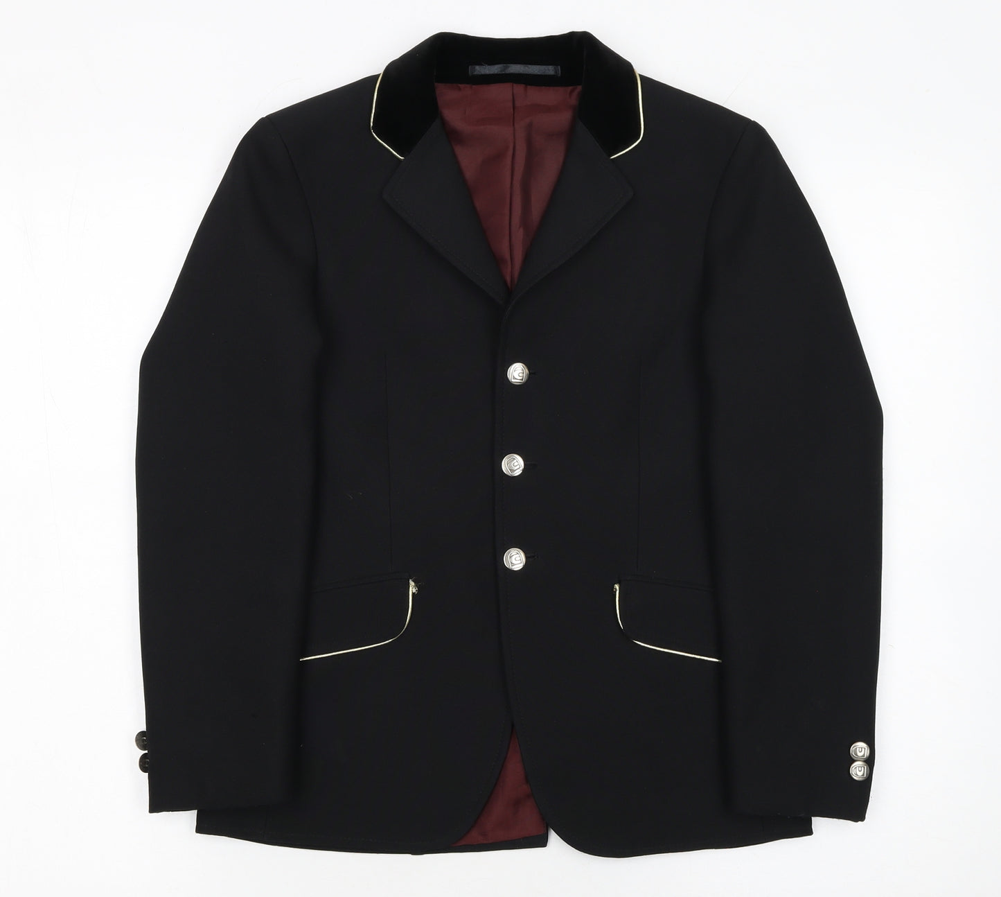 Cavallo Boys Black Polyester Four-Button Equestrian Blazer 11 Years