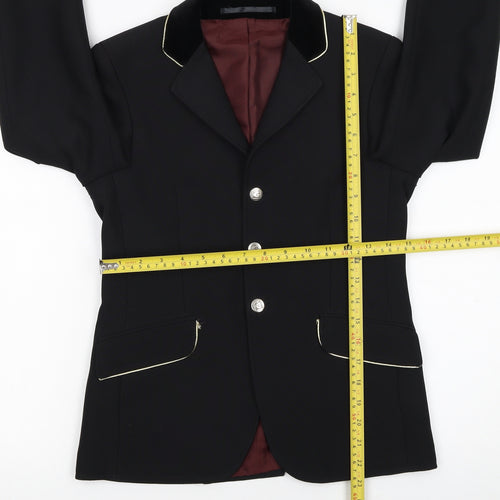 Cavallo Boys Black Polyester Four-Button Equestrian Blazer 11 Years