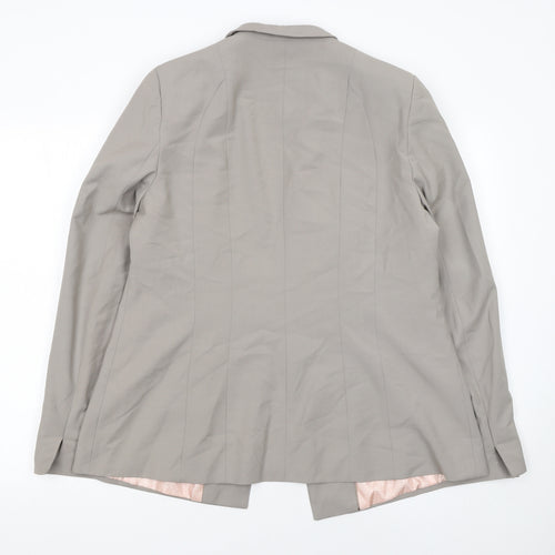 Next Women Beige Tailored Suit Jacket Size 16 Regular Lined Blazer