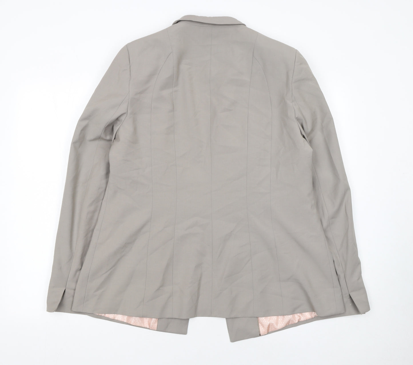 Next Women Beige Tailored Suit Jacket Size 16 Regular Lined Blazer