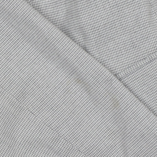 Zara Women Grey Houndstooth Slim Fit Blazer Jacket Size 8