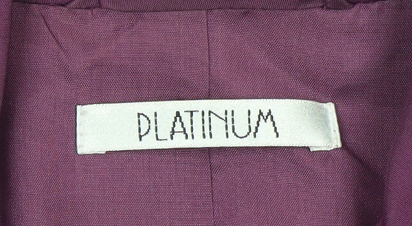 Platinum Women's Purple Silk 3/4 Sleeve Button Blouse Size 10