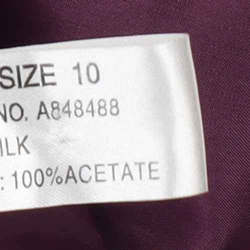 Platinum Women's Purple Silk 3/4 Sleeve Button Blouse Size 10
