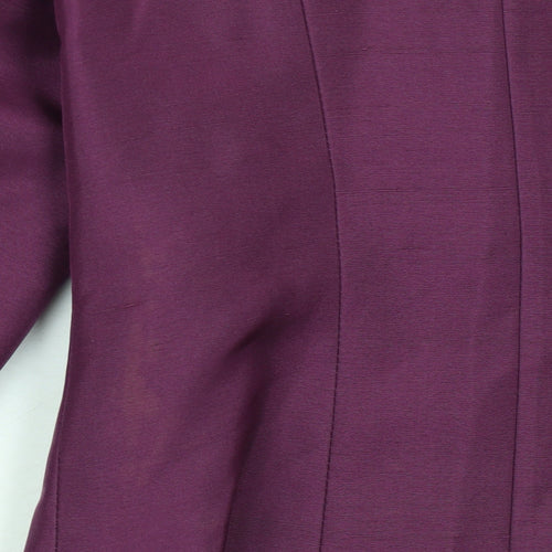 Platinum Women's Purple Silk 3/4 Sleeve Button Blouse Size 10