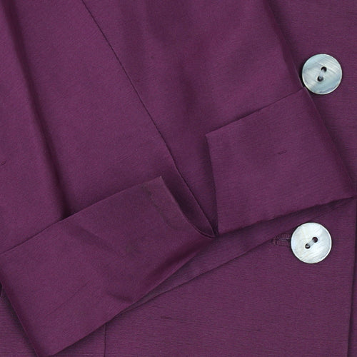 Platinum Women's Purple Silk 3/4 Sleeve Button Blouse Size 10