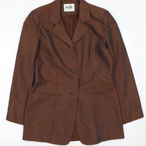 Wallis Women’s Brown Size 12 Single-Breasted Blazer Jacket