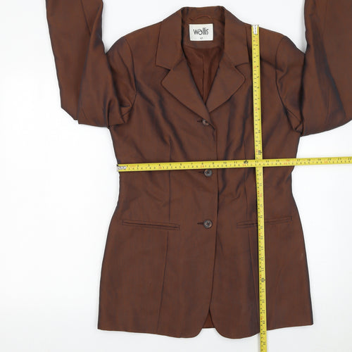 Wallis Women’s Brown Size 12 Single-Breasted Blazer Jacket