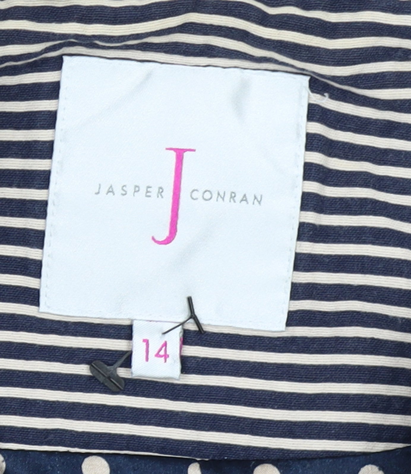 Jasper Conran Women Blue Striped Size 14 Classic Blazer Jacket