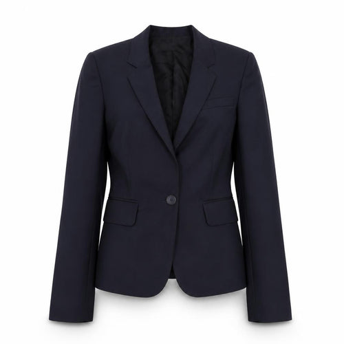 Joseph Women's Blue Wool Single-Breasted Blazer Size 8 Classic Work Jacket