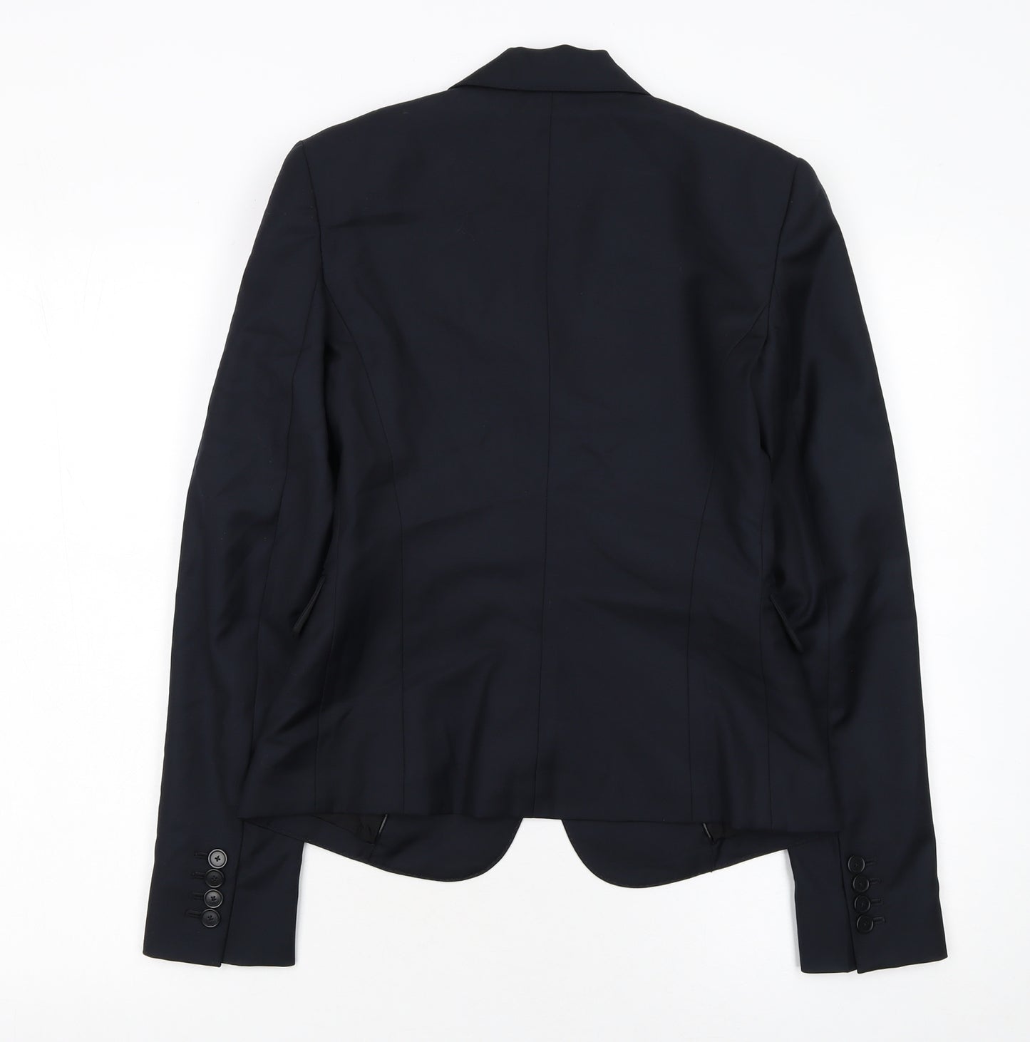 Joseph Women's Blue Wool Single-Breasted Blazer Size 8 Classic Work Jacket