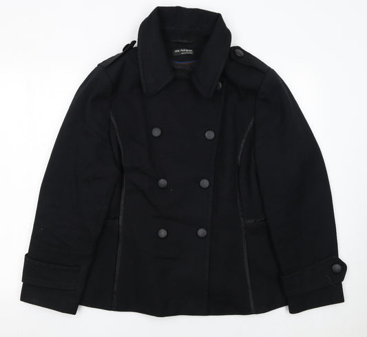 Marks and Spencer Women Black Wool Blend Pea Coat Size 18